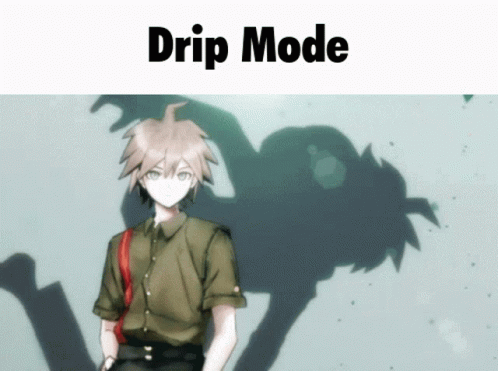 A Picture Of A Boy With The Words " Drip Mode " Below Him GIF