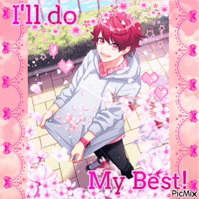 A Picture Of A Boy With The Words " I 'Ll Do My Best " On The Bottom GIF