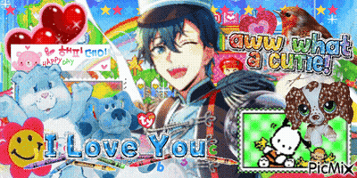A Picture Of A Boy With The Words I Love You GIF