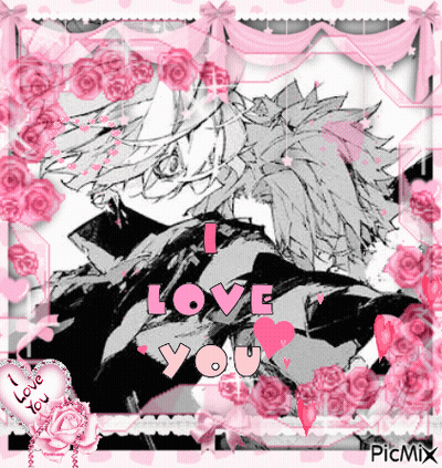 A Picture Of A Boy With The Words I Love You GIF