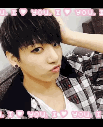 A Picture Of A Boy With The Words " I Love You " Written On It Sticker