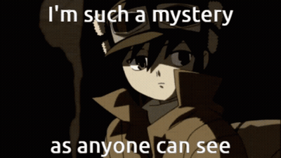 A Picture Of A Boy With The Words I 'M Such A Mystery As Anyone Can See Below Him GIF