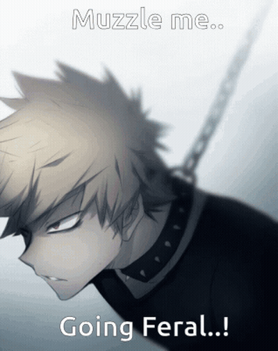 A Picture Of A Boy With The Words Muzzle Me Going Feral On It GIF