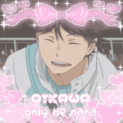 A Picture Of A Boy With The Words Oikawa Only Be Nana GIF