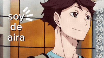 A Picture Of A Boy With The Words Soy De Aira On The Bottom Right GIF