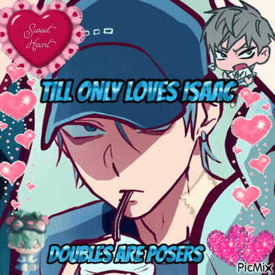 A Picture Of A Boy With The Words " Till Only Loves Isaac " GIF
