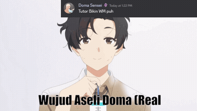 A Picture Of A Boy With The Words Wujud Asli Doma Real On It GIF