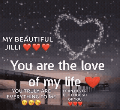A Picture Of A Bridge With Hearts And The Words You Are The Love Of My Life GIF