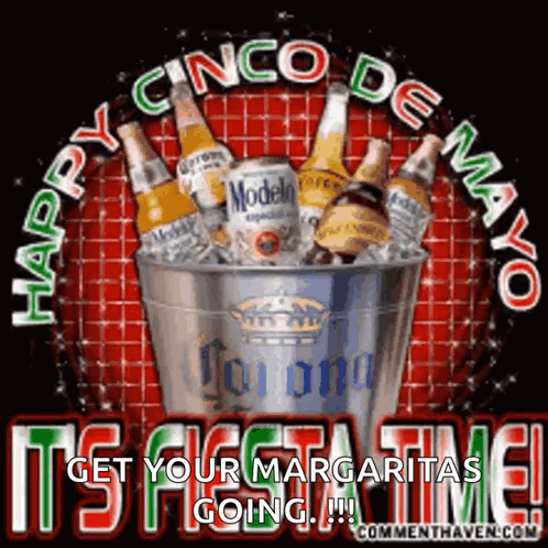 A Picture Of A Bucket Filled With Bottles And Cans Of Beer GIF