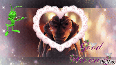 A Picture Of A Bug With The Words Good Morning Picmix GIF