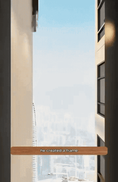 A Picture Of A Building With The Words He Created A Frame GIF
