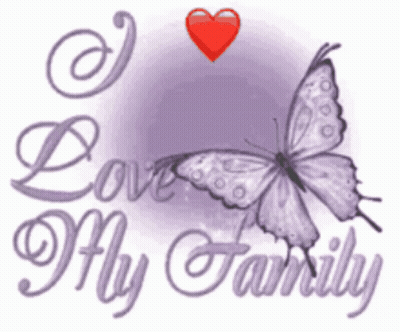 A Picture Of A Butterfly With The Words Love My Family On It GIF