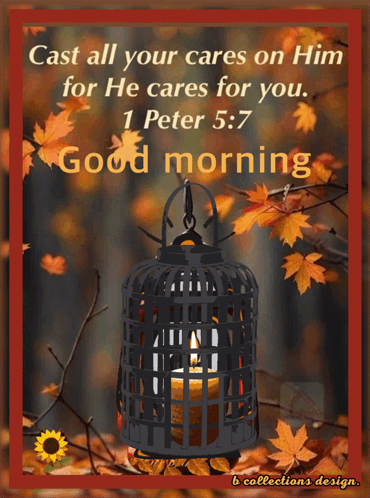 A Picture Of A Candle In A Cage With A Quote From 1 Peter 5 7 GIF