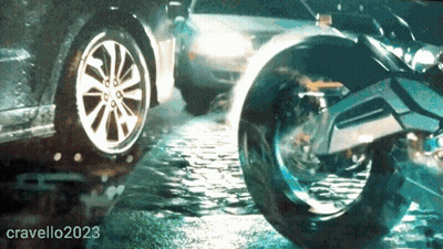 A Picture Of A Car And A Motorcycle With The Number Cravello2023 On The Bottom GIF