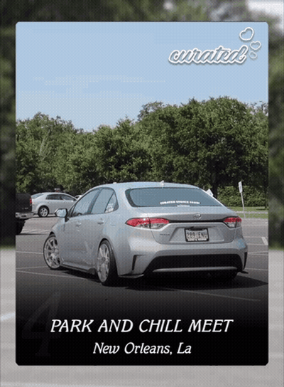 A Picture Of A Car Parked In A Parking Lot With The Caption Park And Chill Meet New Orleans La GIF