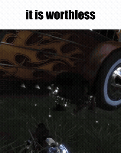 A Picture Of A Car That Says It Is Worthless On It GIF