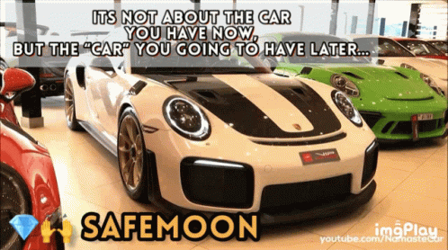 A Picture Of A Car With A Caption That Says " Safemoon " GIF