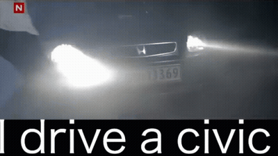 A Picture Of A Car With The Words I Drive A Civic GIF