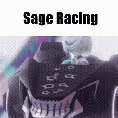 A Picture Of A Car With The Words Sage Racing On The Bottom GIF