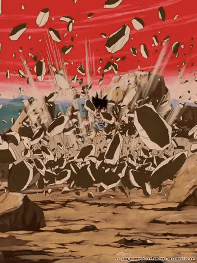 A Picture Of A Cartoon Character Being Destroyed By A Giant Rock GIF