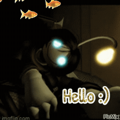 A Picture Of A Cartoon Character Says Hello GIF