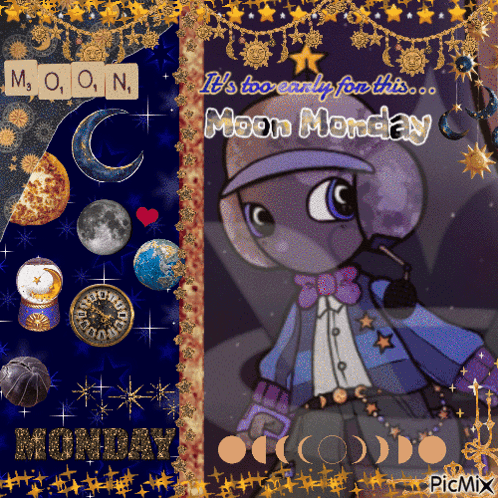 A Picture Of A Cartoon Character Says It 'S Too Early For This Moon Monday GIF