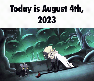 A Picture Of A Cartoon Character Says Today Is August 4Th GIF