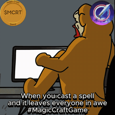 A Picture Of A Cartoon Character That Says When You Cast A Spell It Leaves Everyone In Awe #Magiccraftgame GIF