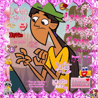 A Picture Of A Cartoon Character With A Heart That Says Be Mine On It GIF