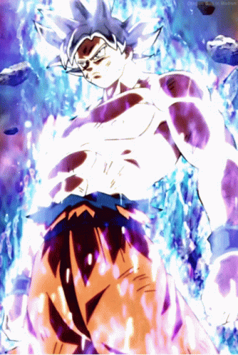 A Picture Of A Cartoon Character With A Purple And Blue Background GIF