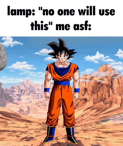 A Picture Of A Cartoon Character With The Caption " Lamp : No One Will Use This " Me Asf GIF