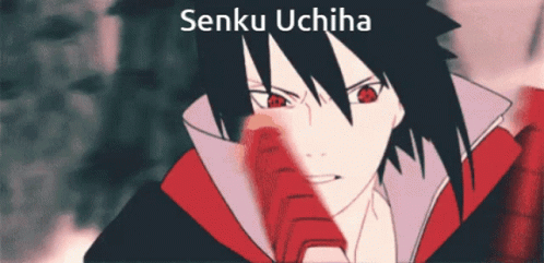 A Picture Of A Cartoon Character With The Name Senku Uchiha GIF