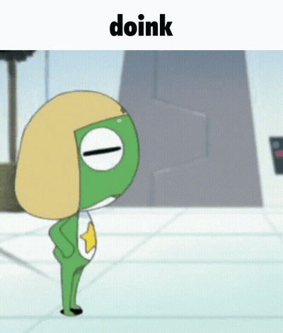 A Picture Of A Cartoon Character With The Word Doink Below It GIF
