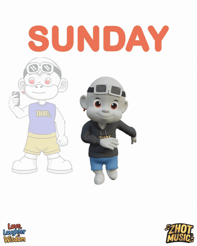 A Picture Of A Cartoon Character With The Word Sunday On It GIF