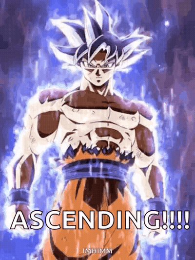 A Picture Of A Cartoon Character With The Words Ascending Written On It GIF