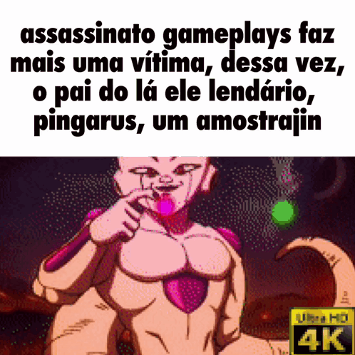 A Picture Of A Cartoon Character With The Words Assassinato Gameplays Faz Mais Uma Vitima Dessa Vez GIF