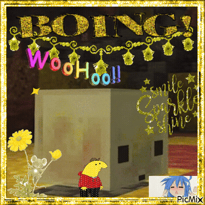 A Picture Of A Cartoon Character With The Words Boing Woohoo GIF
