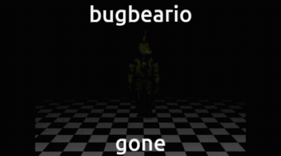 A Picture Of A Cartoon Character With The Words Bugbeario Gone GIF