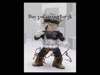 A Picture Of A Cartoon Character With The Words Day 3 Of Saving For 5K On It GIF