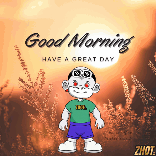 A Picture Of A Cartoon Character With The Words Good Morning Have A Great Day GIF