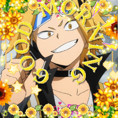 A Picture Of A Cartoon Character With The Words Good Morning Written On It GIF
