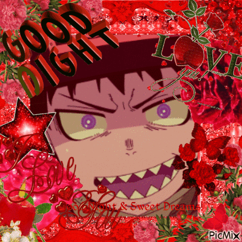 A Picture Of A Cartoon Character With The Words Good Night Love Written On It GIF