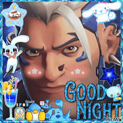 A Picture Of A Cartoon Character With The Words " Good Night " On It GIF