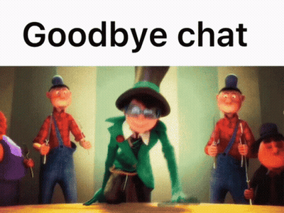 A Picture Of A Cartoon Character With The Words Goodbye Chat GIF