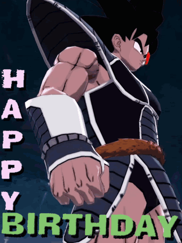 A Picture Of A Cartoon Character With The Words Happy Birthday Below Him GIF