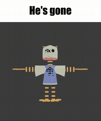 A Picture Of A Cartoon Character With The Words He 'S Gone GIF