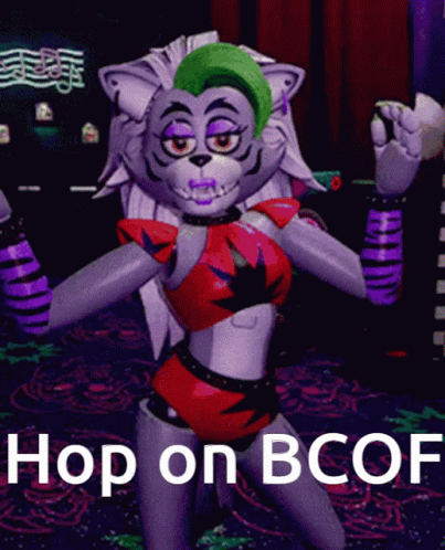 A Picture Of A Cartoon Character With The Words Hop On Bcof GIF