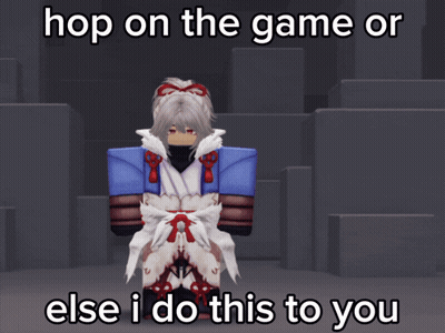 A Picture Of A Cartoon Character With The Words Hop On The Game Or Else I Do This To You GIF