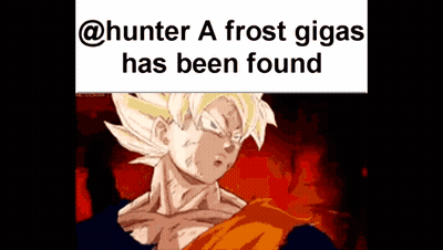 A Picture Of A Cartoon Character With The Words " Hunter A Frost Gigas Has Been Found " GIF