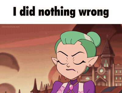A Picture Of A Cartoon Character With The Words " I Did Nothing Wrong " Below It GIF